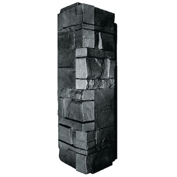 Novik NovikStone Dry Stack Stone Corner 5.9 in. x 16 in. Stone Siding Corner in Onyx (5 Per Box, 6.3 lin. ft.)