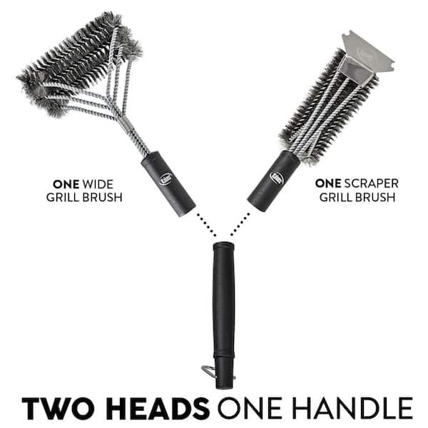 3 In 1 Bbq Cleaner Grill Brush And Scraper 17in Safety Bristle