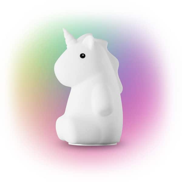 Globe Electric Rylie Unicorn MultiColor changing Integrated LED Rechargeable Silicone Night Light Lamp, White