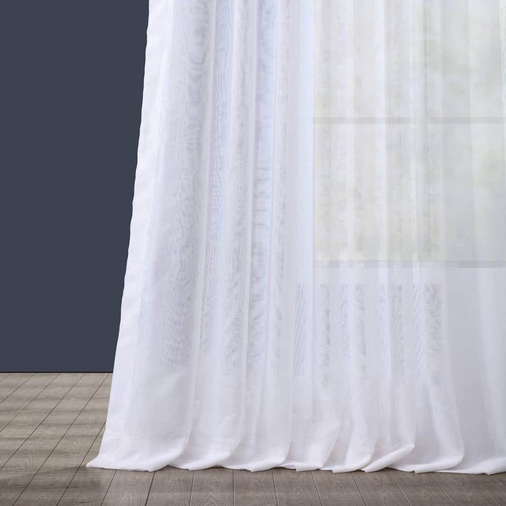 White Sheer Double Layered Polyester Window Panel
