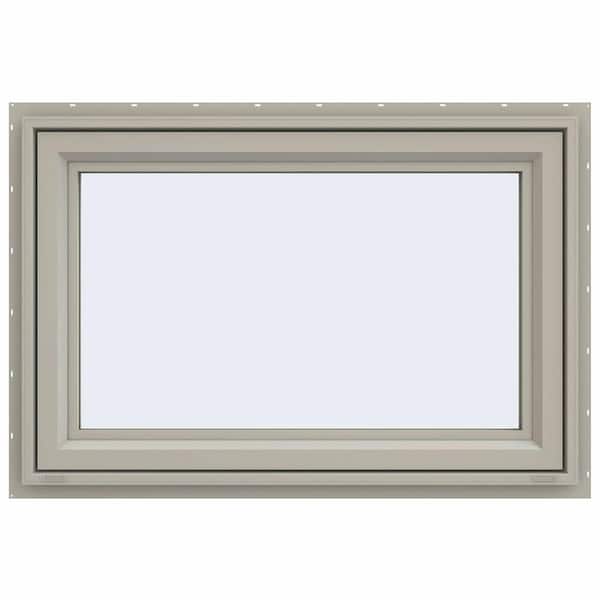 JELD-WEN 35.5 in. x 29.5 in. V-4500 Series Desert Sand Vinyl Awning Window with Fiberglass Mesh Screen