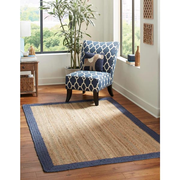 Braided Jute Goa Natural 6' 1 x 9' 0 Area Rug