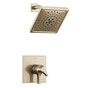 Zura 1-Handle Wall Mount Shower Faucet Trim Kit with H2Okinetic Spray in Champagne Bronze (Valve Not Included)