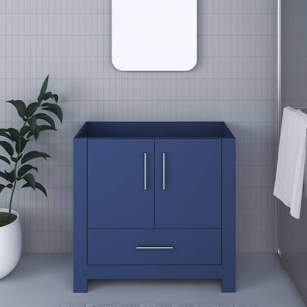 VOLPA USA AMERICAN CRAFTED VANITIES Boston 36 in. W x 20 in. D x 34 in. H Bath Vanity Cabinet without Top in Navy