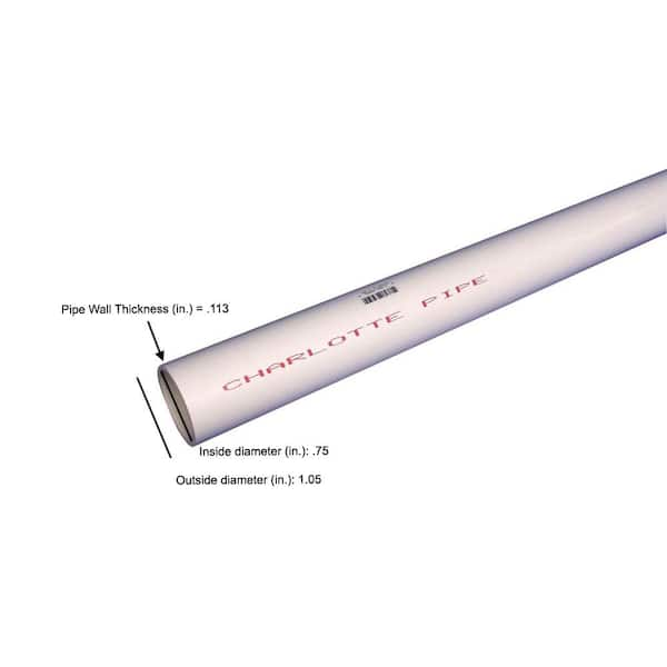 3/4 in. x 10 ft. PVC Schedule 40 Pressure Plain-End Pipe