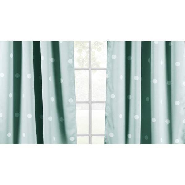 Lala Bash Danielle Metallic Blackout Darkening Window Curtain 2 Panel Seafoam Green 38 x 84 