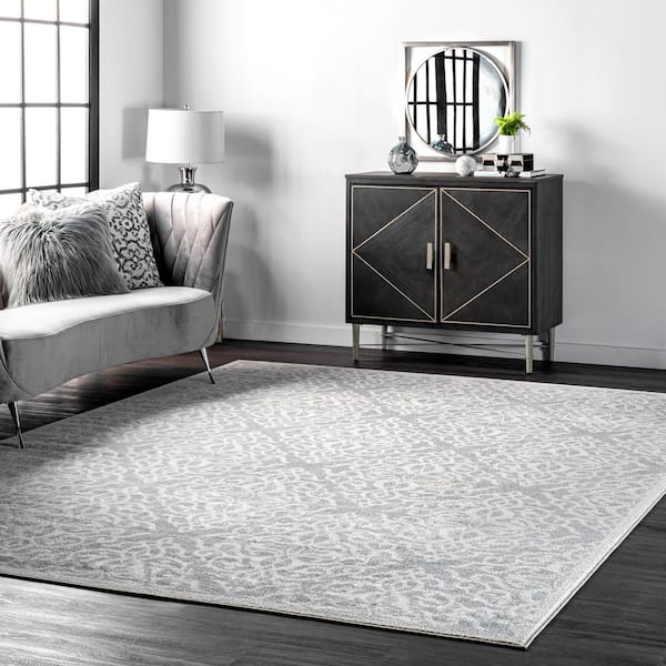 Contessa Ombre Gray 9 ft. x 12 ft. Indoor Living Room/Bedroom/Dining Room Area Rug
