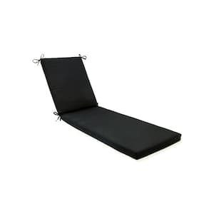 Solid 23 x 30 Outdoor Chaise Lounge Cushion in Black Fortress