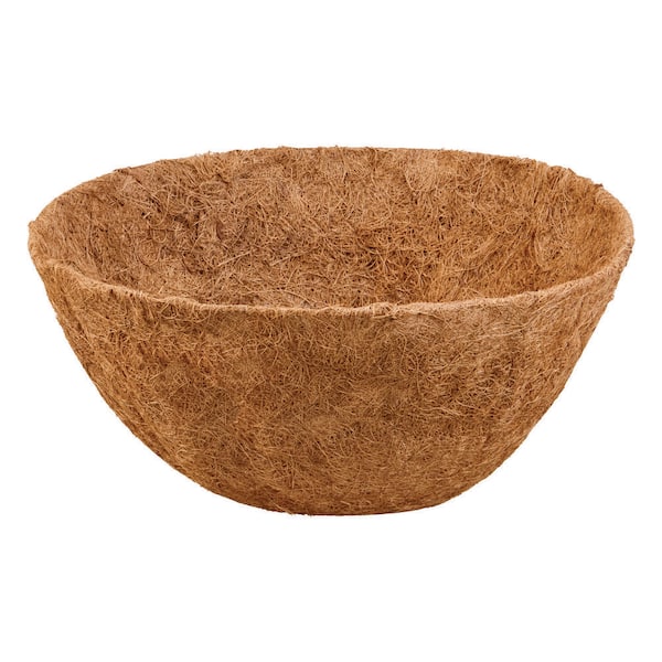 Vigoro 14 in. HydroSave Coconut Premium Liner (14 in. D x 6.5 in. H) for Basket Planter