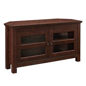 Cordoba 44 in. Traditional Brown Composite Corner TV Stand 48 in. with Corner Unit