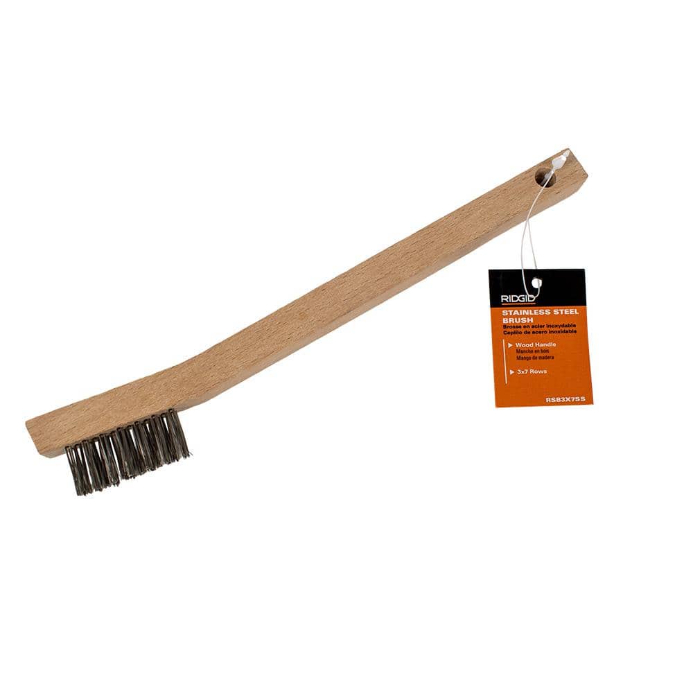 Stainless Steel Scratch Brush with Curved Wooden Handle, 3 x 7 Stainless Steel Bristle Rows price history on PriceWatchPro