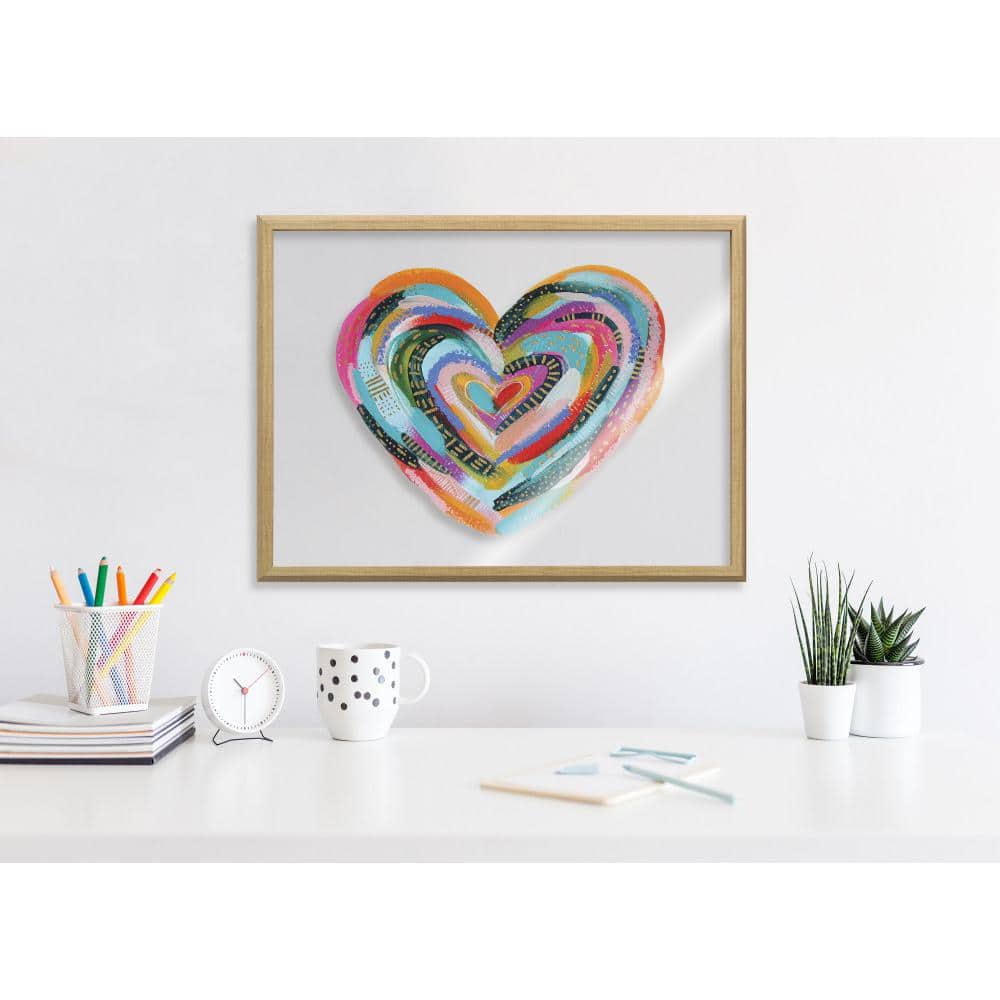 Labyrinth Heart Multicolor Abstract Glass Framed Poster