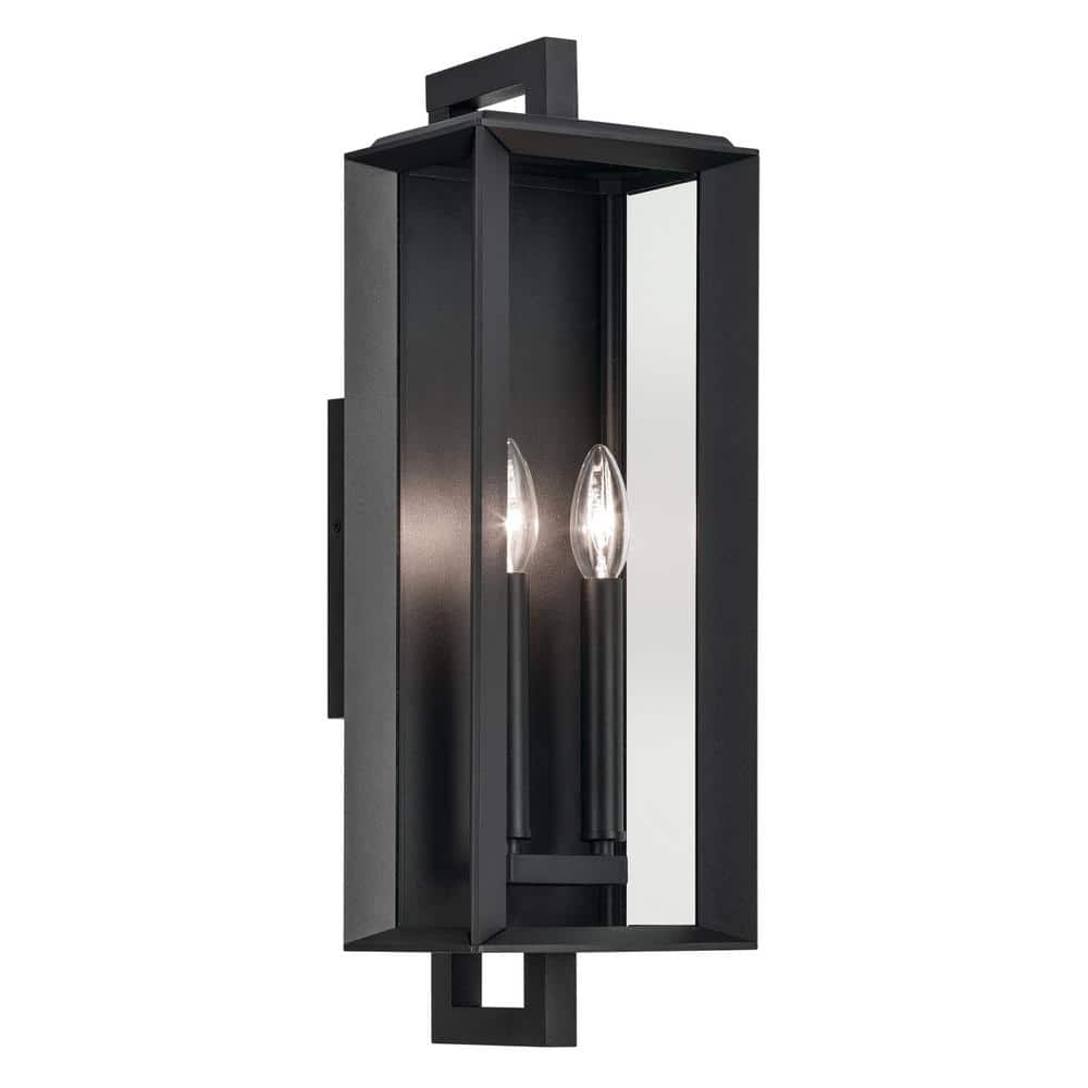 Kroft 20.5 in. 2-Light Textured Black Traditional Outdoor Hardwired Wall Lantern Sconce with No Bulbs Included (1-Pack) price history on PriceWatchPro
