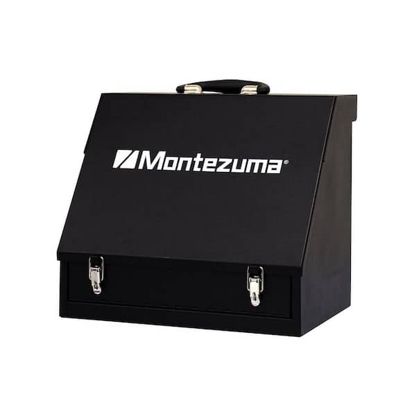 Montezuma 15 in. W x 11 in. D Portable Handheld Steel Shop Triangle Tool Box for Sockets, Wrenches and Screwdrivers