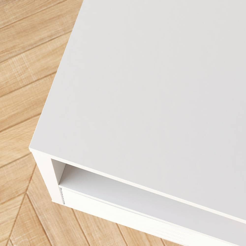White 80'' Media Console with Cabinet and Drawers