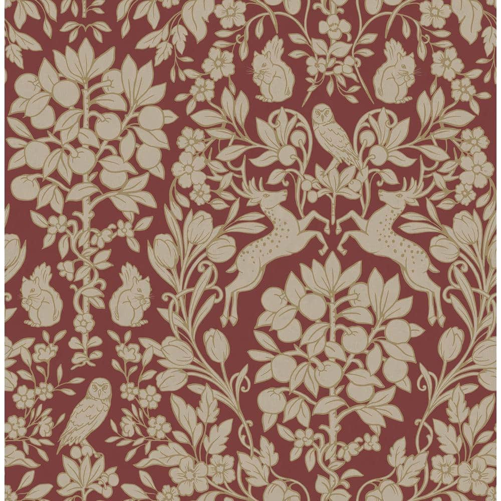 Richmond Maroon Floral Wallpaper Sample