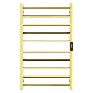 10-Bar Combo Plug-in and Hardwired Electric Towel Warmer in Gold