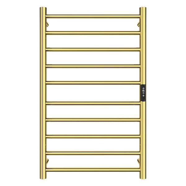 10-Bar Combo Plug-in and Hardwired Electric Towel Warmer in Gold