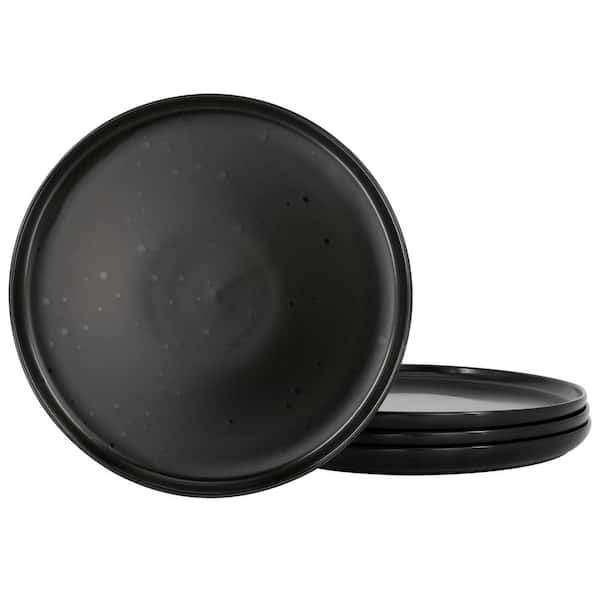 OUR TABLE Landon 4-Piece 8.4 in. Stoneware Salad Plate Set in Pepper