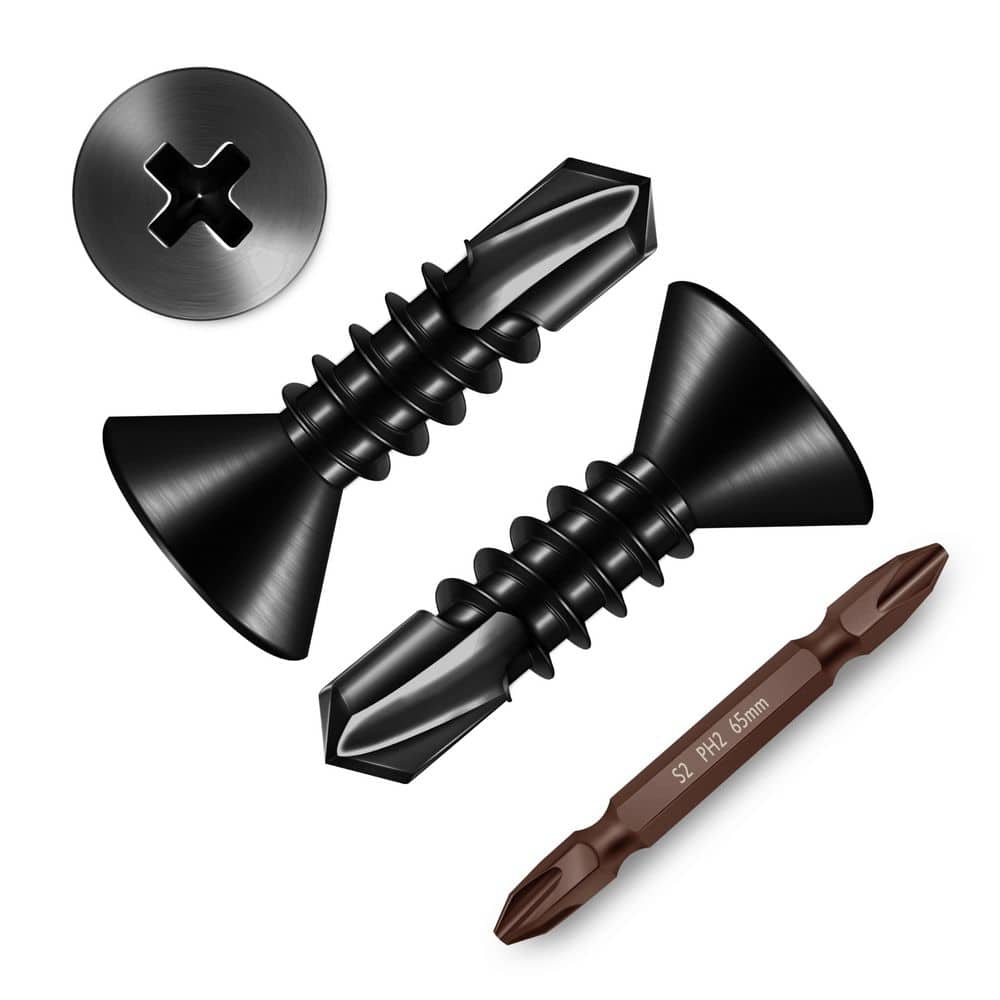 "#10 x 5/8 in. Black Oxide 410 Stainless Steel Phillips Flat Head Self Drilling Sheet Metal Screws (400-Pack)" price history on PriceWatchPro