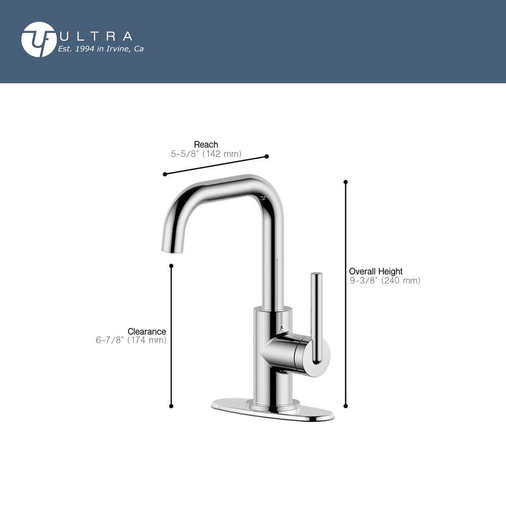 Kree Chrome Single-Handle Bathroom Faucet with Drain Assembly