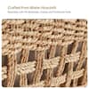JAYDEN CREATION Joachim Farmhouse Rattan Storage Hollow-Carved Design Bedroom Bench with Acacia Wood Leg-Natural BEVS0982-NAT