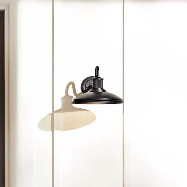 Allenbury 1-Light Textured Black Outdoor Hardwired Wall Lantern Sconce with No Bulbs Included (1-Pack)