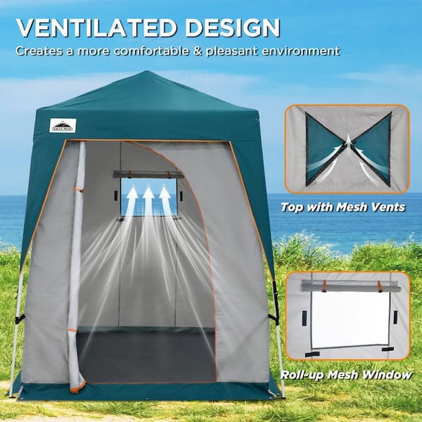 EAGLE PEAK 6 ft. W x 6 ft. D Pop Up Privacy Tent with Ground Mat