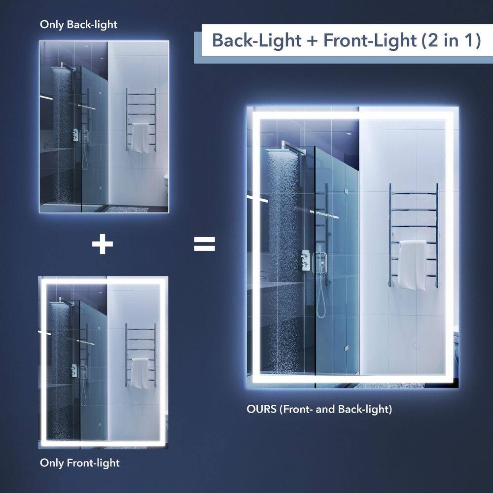 Pax 30" Frameless LED Anti-Fog Bathroom Vanity Mirror