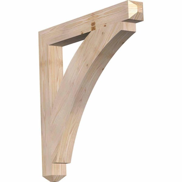 Ekena Millwork 3.5 in. x 32 in. x 32 in. Douglas Fir Thorton Craftsman Smooth Bracket