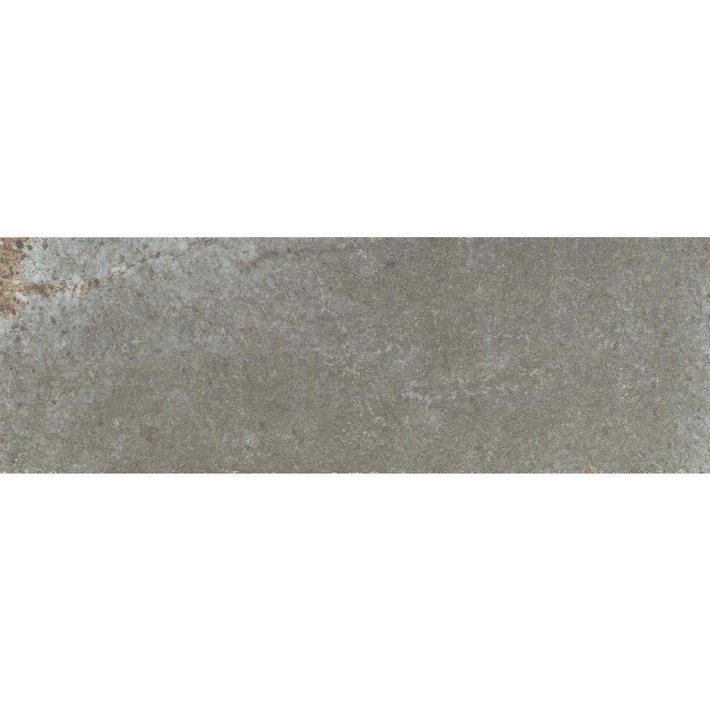 Inhale Gris 4 in. x 12 in. Glossy Porcelain Floor and Wall Tile (12.27 Sq. 
