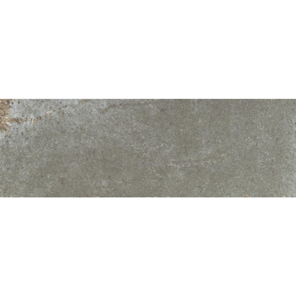 Unbranded Inhale Gris 4 in. x 12 in. Glossy Porcelain Floor and Wall Tile (12.27 Sq. Ft./ Case)