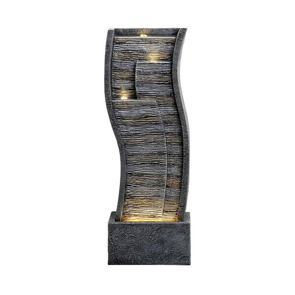 Willit 39.30 in. H Resin Waterfall Fountain with LED Light