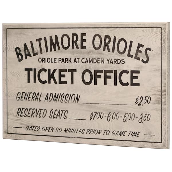 Baltimore Orioles Vintage Ticket Office Wood Wall Decor