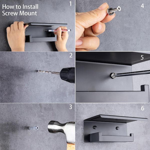 Screw-In Wall Mount Toilet Paper Holder