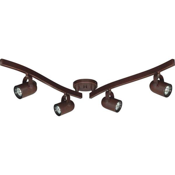 Glomar 4-Light MR16 Halogen Russet Bronze Swivel Track Lighting Kit