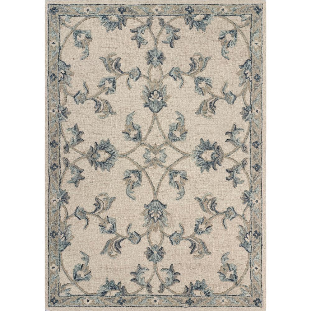 7 Ft Mirroring Fl Bloom Area Rug, Victorian Area Rugs