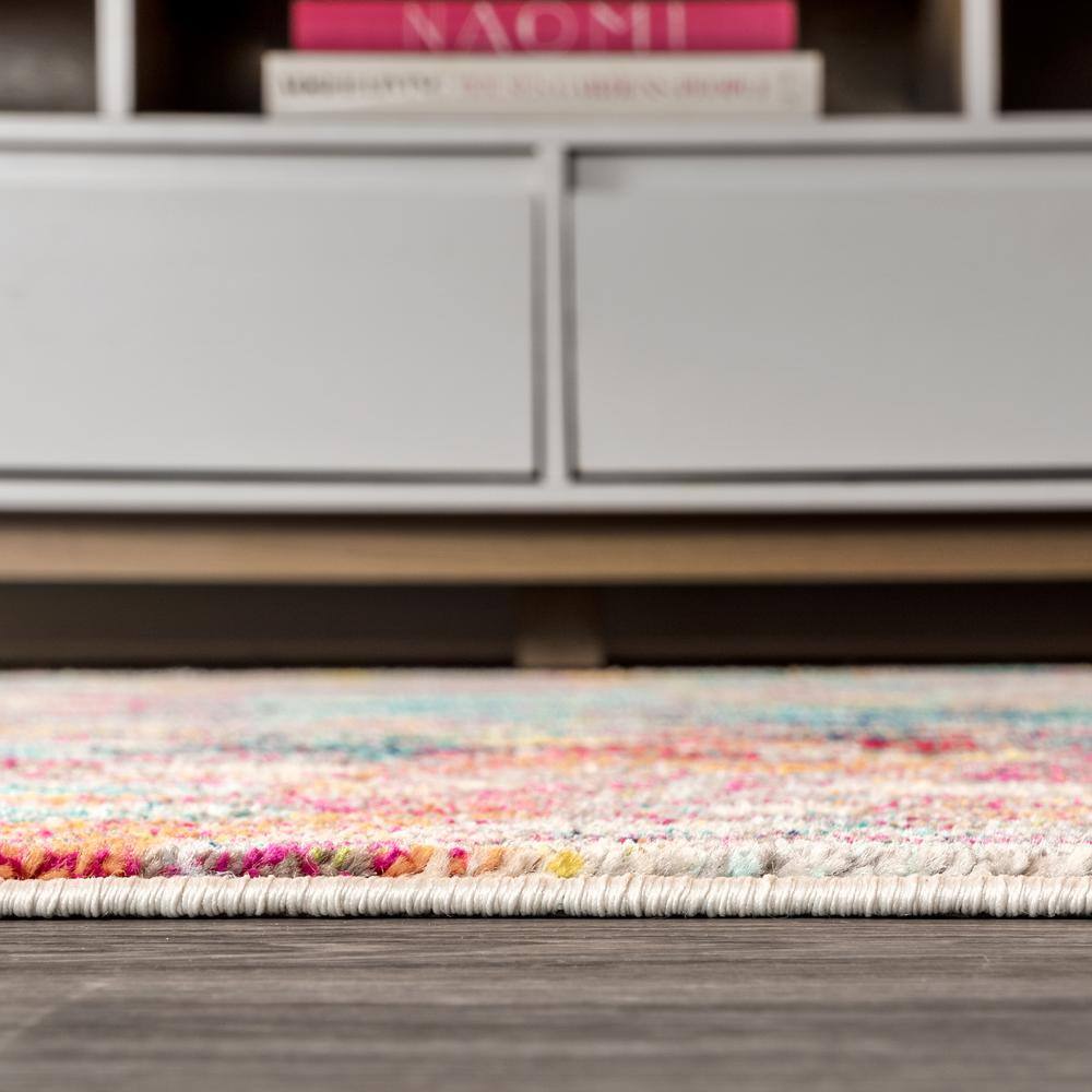 Multi/Yellow Abstract Flat Woven Reversible Area Rug