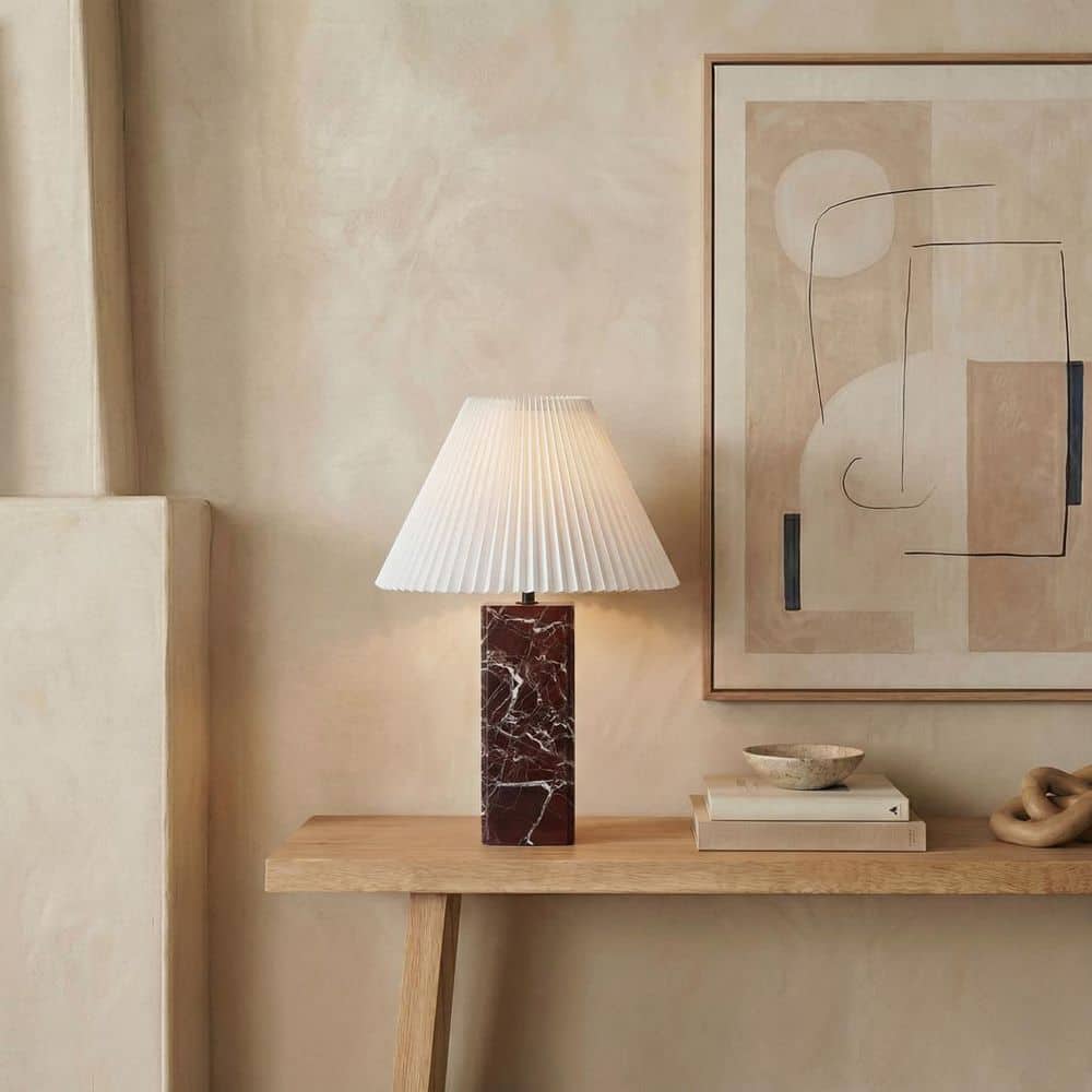 Mackenzie 25 in. Maroon/White Table Lamp for Living Room price history on PriceWatchPro
