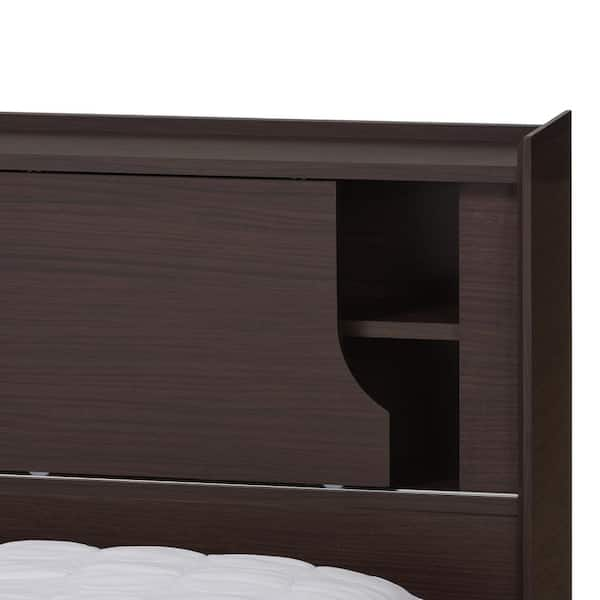 Baxton Studio Larsine Wenge Brown Queen Storage Bed 148 8260 HD