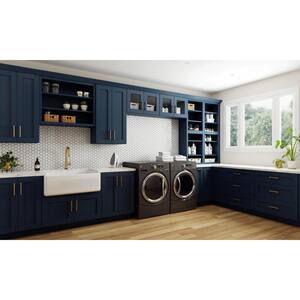 Newport Blue Painted Plywood Shaker Stock Assembled Base Kitchen Cabinet Soft Close 24 in. x 34.50 in. x 24 in.