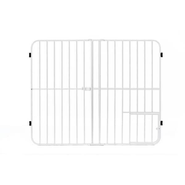 Carlson Pet Products Carlson 32 in. Big Tuffy Expandable Pet Gate with Small Pet Door, White
