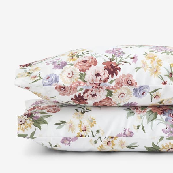 Company Cotton Natures Bouquet Sateen Cream Multi Standard Pillowcase (Set of 2)