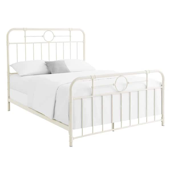 off white metal bed frame queen