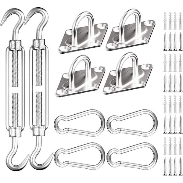 6 in. 304 Stainless Steel Sun Shade Sail Hardware Kit for Outdoor Patio Canopy Garden Installation, 40-Piece