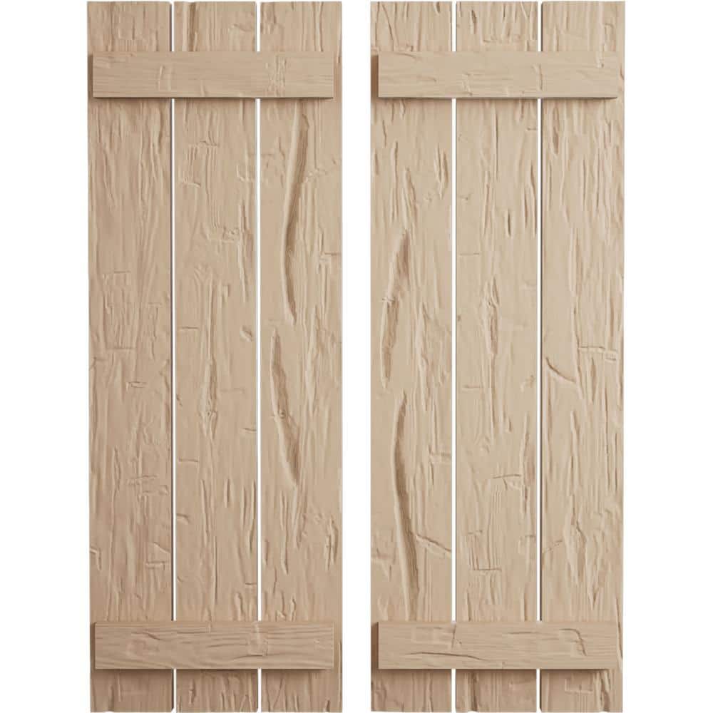 17.5 in. x 24 in. Timberthane Polyurethane 3-Board Spaced Board-n-Batten Hand Hewn Faux Wood Shutters Pair price history on PriceWatchPro
