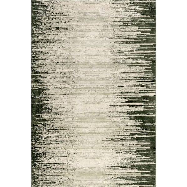 Cecilla Abstract Machine Washable Green 2 ft. x 3 ft. Patio Rug