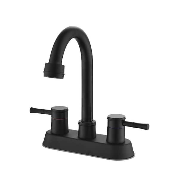 Unbranded Double Handle Standard Kitchen Faucet in Matt Black