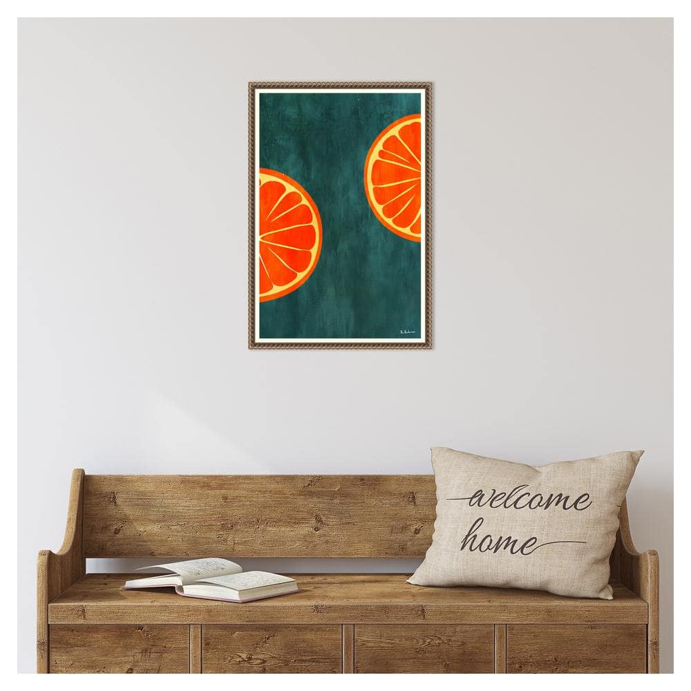 Orange Slices Abstract Canvas Print with Bronze Frame
