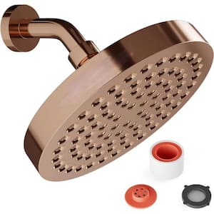 Rainfall Shower Head 1-Spray Patterns with 2.5 GPM 6 in. Ceiling Mount Rain Fixed Shower Head in Rose Gold